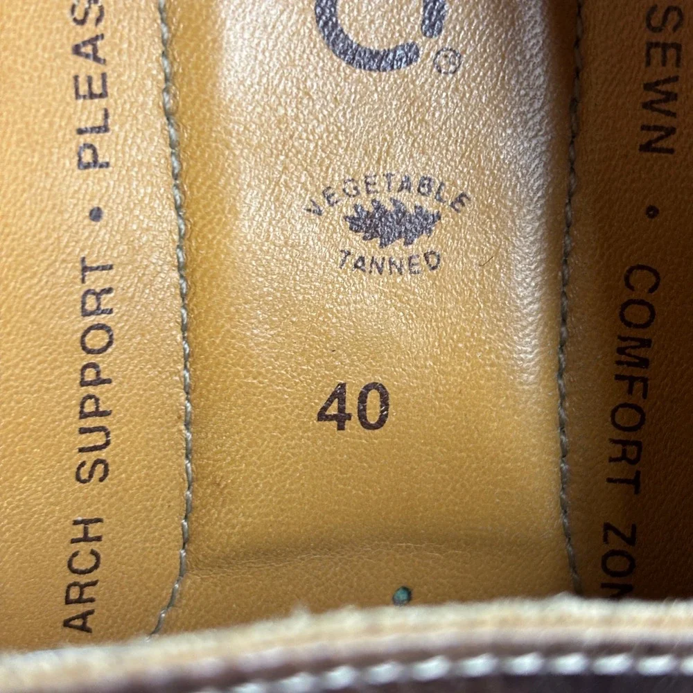 ECCO Classic Moc Vegetable Tanned Leather Slip On‎ Driving Loafer Brown Mens 7.5